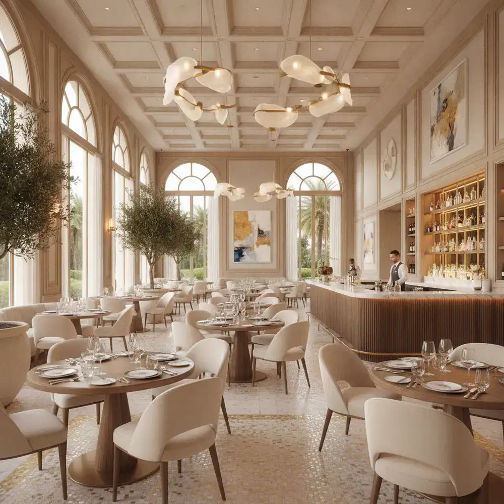 Interior de un restaurante premium en un hotel casino